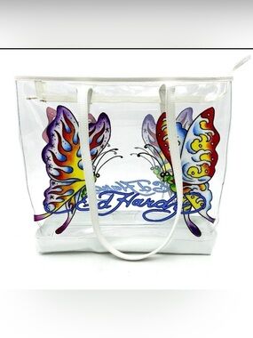 Ed Hardy Clear Butterfly Tote w/ matching wallet